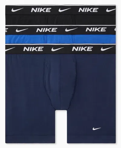 Nike Men's Dri-fit Essential Cotton Stretch Boxer Briefs, 3-pack In Blue