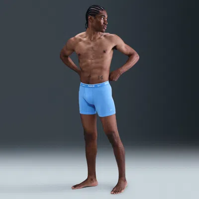 Nike Men's Dri-fit Essential Cotton Stretch Boxer Briefs (3-pack) In Uni Blue/blue Void/burgundy