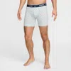 Nike Dri-fit Essential Assorted 3-pack Stretch Cotton Boxer Briefs In Blue