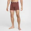 Nike Men's Dri-fit Essential Cotton Stretch Boxer Briefs (3-pack) In Brown