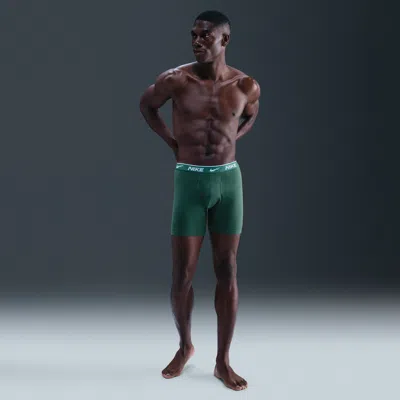 Nike Men's Dri-fit Essential Cotton Stretch Boxer Briefs (3-pack) In Green