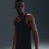 Nike Men's Dri-fit Essential Cotton Stretch Slim Fit Tank Top Undershirt (2-pack) In Black