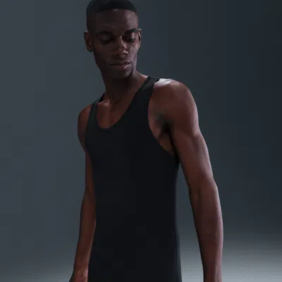 Nike Men's Dri-fit Essential Cotton Stretch Slim Fit Tank Top Undershirt (2-pack) In Black