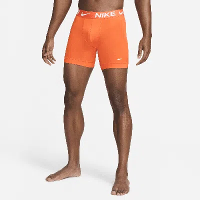 Nike Men's Dri-fit Essential Micro Boxer Briefs (3-pack) In Orange