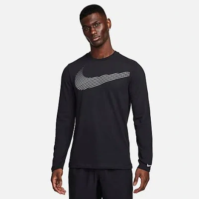 Nike Men's Dri-fit Long-sleeve Fitness T-shirt In Black