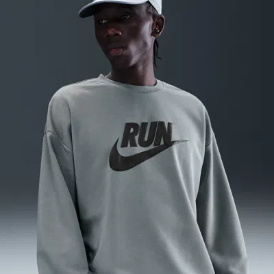 Nike Men's Dri-fit Fleece Running Crew In Gray