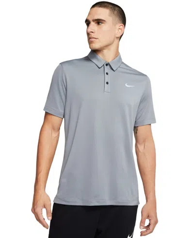 Nike Men's Football Polo In Cool Grey,black,white