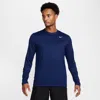 Nike Men's Dri-fit Legend Long-sleeve Fitness Top In Blue