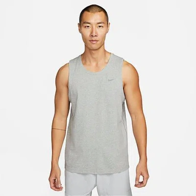 Nike Men's Dri-fit Primary Versatile Tank Top In Dark Grey Heather/heather/smoke Grey