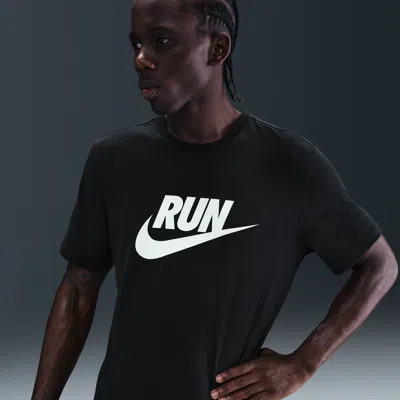 Nike Men's Dri-fit Running T-shirt In Black
