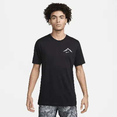 Nike Men's Dri-fit Running T-shirt In Black