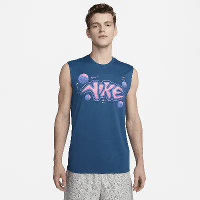 Nike Men's Dri-fit Sleeveless Basketball T-shirt In Blue