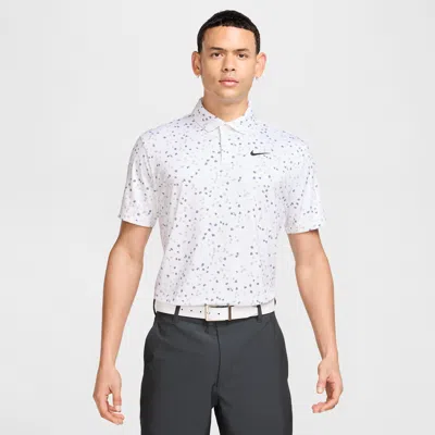 Nike Men's Dri-fit Tour Floral Golf Polo In White