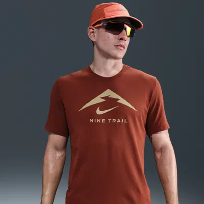 Nike Men's Dri-fit Trail Running T-shirt In Brown