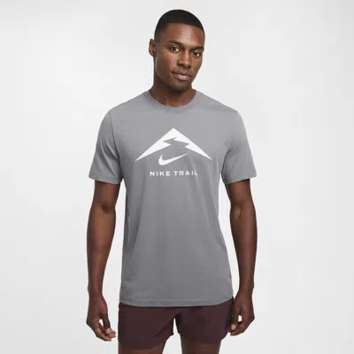 Nike Men's Dri-fit Trail Running T-shirt In Grey