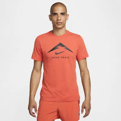 Nike Men's Dri-fit Trail Running T-shirt In Orange