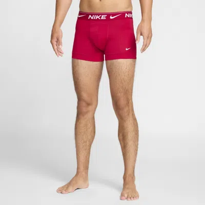 Nike Dri-fit Ultra Comfort 3-pack Boxer Briefs In Red/deep Royal Blue/black