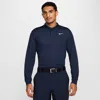 Nike Men's Dri-fit Victory Long-sleeve Golf Polo In Blue