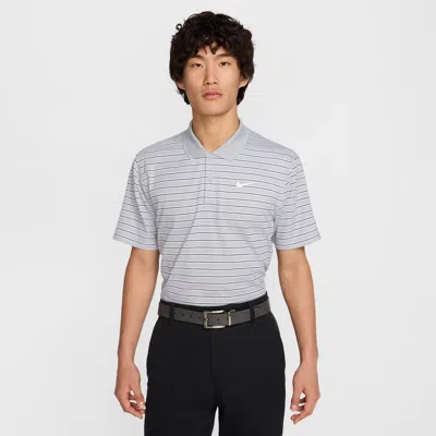 Nike Men's Dri-fit Victory Striped Golf Polo In Grey