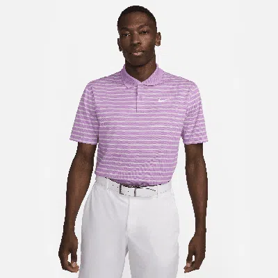 Nike Men's Dri-fit Victory Striped Golf Polo In Purple