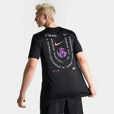 Nike Men's Dri-fit Worldwide Basketball T-shirt Size Xl 100% Polyester In Black