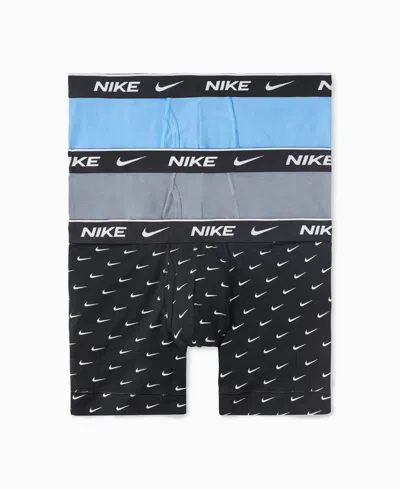 Nike Men's Dri-fit Essential Cotton Stretch Boxer Briefs, 3-pack In Blue