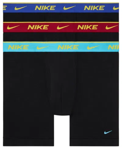 Nike Men's Dri-fit Essential Cotton Stretch Boxer Briefs, 3-pack In Black