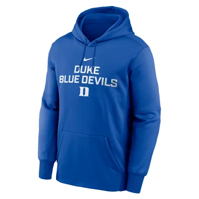 Nike Men's Duke Team Stacked Menâs  Therma College Pullover Hoodie In Blue