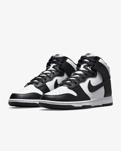 Nike Mens White Black Dunk High Retro Logo-embroidered Leather High-top Trainers