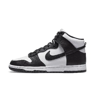Nike Mens White Black Dunk High Retro Logo-embroidered Leather High-top Trainers
