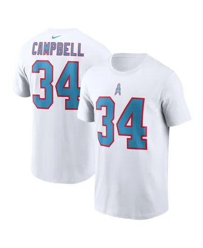 Nike Men's Earl Campbell White Houston Oilers Retired Player Name Number T-shirt