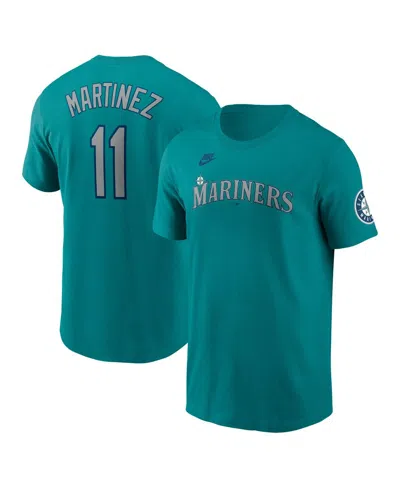 Nike Men's Edgar Martinez Aqua Seattle Mariners Cooperstown Collection Name Number T-shirt