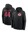 Nike Men's Elly De La Cruz Black Cincinnati Reds Player Name Number Club Fleece Pullover Hoodie In Black
