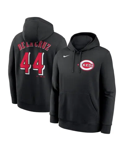 Nike Men's Elly De La Cruz Black Cincinnati Reds Player Name Number Club Fleece Pullover Hoodie