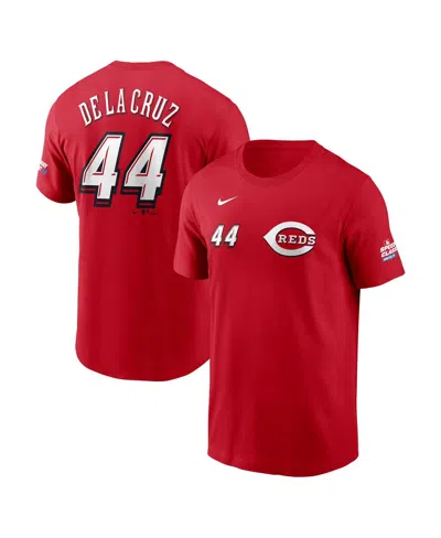 Nike Men's Elly De La Cruz Red Cincinnati Reds 2025 Mlb Speedway Classic Name Number T-shirt