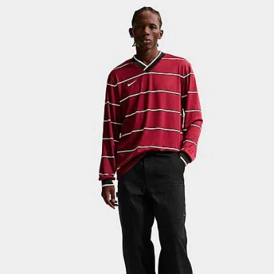 Nike Soccer Striped Jersey In Red