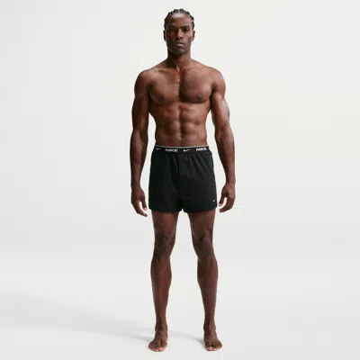 Nike Men's Essential Cotton Stretch Knit Boxers (3-pack) In Black