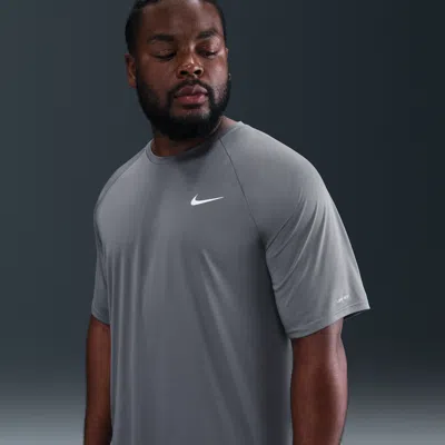 Nike Men's Essential Dri-fit Short-sleeve Swim Hydroguard (extended Size) In Gray
