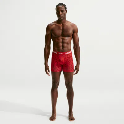 Nike Men's Essential Micro Dri-fit Boxer Briefs (3-pack) In Red