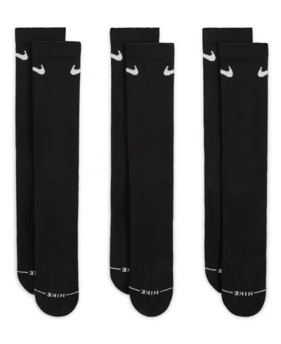 Nike Men's Everyday Elevated Crew Socks, 3-pack In Black