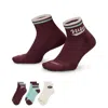 Nike Men's Everyday Plus Ankle Socks (3 Pairs) In Multi