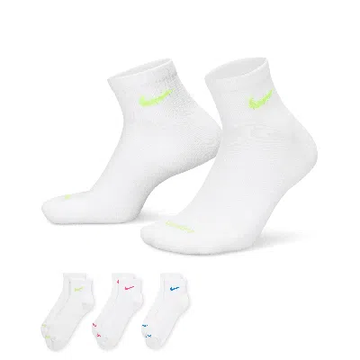 Nike Men's Everyday Plus Cushioned Training Ankle Socks (3 Pairs) In Multi