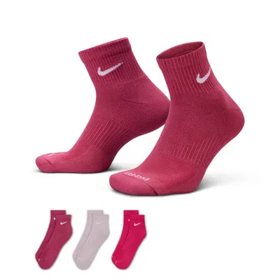 Nike Men's Everyday Plus Cushioned Training Ankle Socks (3 Pairs) In Multi