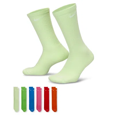 Nike Men's Everyday Plus Cushioned Training Crew Socks (6 Pairs) In Green