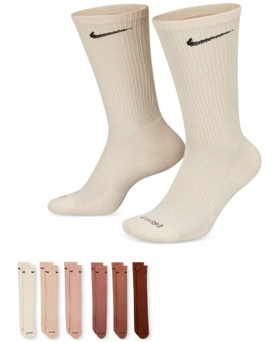 Nike Men's Everyday Plus Cushioned Training Crew Socks (6 Pairs) In Multicolor Peach