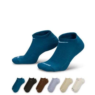 Nike Men's Everyday Plus Cushioned Training No-show Socks (6 Pairs) In Blue