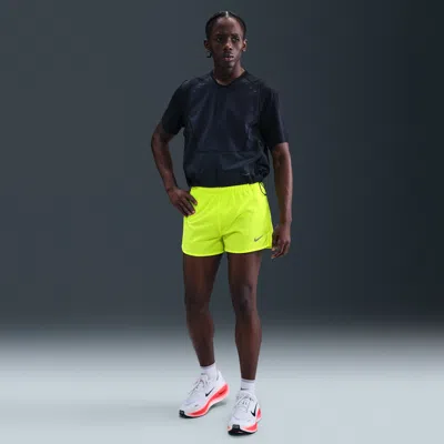 Nike Men's Fast Dri-fit 3" Brief-lined Running Shorts In Yellow