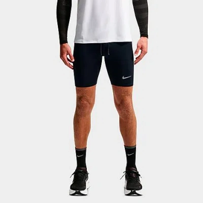 Nike Men's Fast Dri-fit Brief-lined Running Half-length Tights In Black
