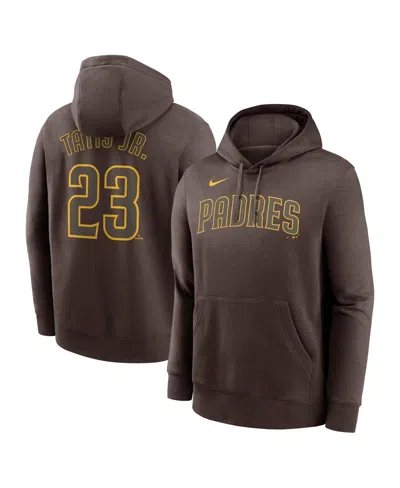 Nike Men's Fernando Tatis Jr. Brown San Diego Padres Player Name Number Club Fleece Pullover Hoodie