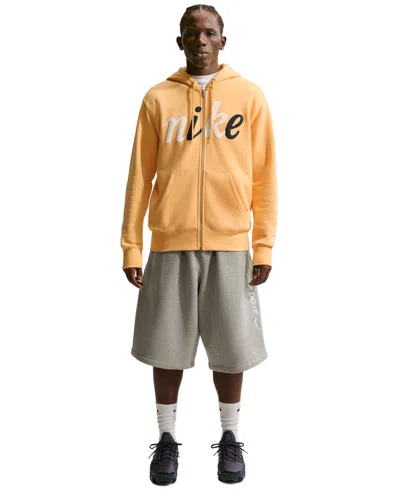Nike Men's Fleece Full-zip Sweatshirt In Orange